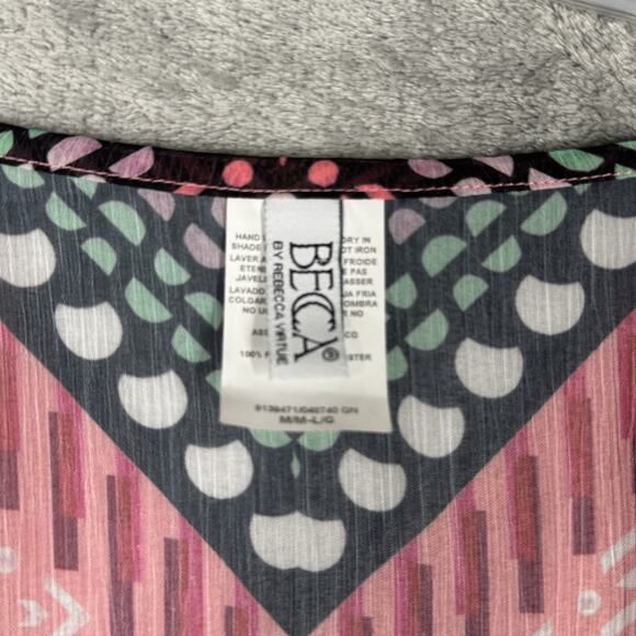 Becca Swim Cover Up Women Medium Large Multicolored Geometric‎ Caravan Tunic - Picture 6 of 8